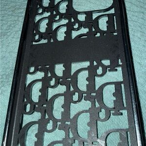Dior Black Designer Pattern Phone Case -